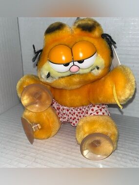 Vtg 1981 Garfield Valentine Hang-On Plush Suction Cup Window Clinger Toy Dakin